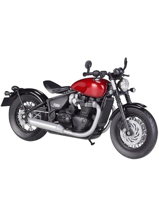 1/12 Scale Triumph Bonneville Bobber Motorcycle Model Die Cast Metal with Plastic Parts (Red) - Image 1